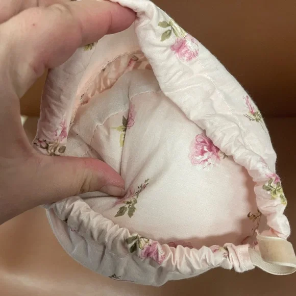 Shabby Chic Pink Floral Bolster Pillow - Picture 7 of 7